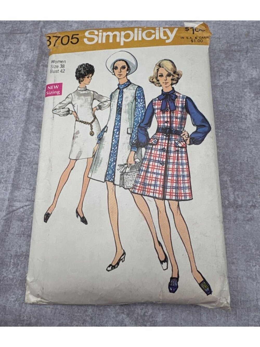 Simplicity 8705 Women Sewing Pattern Size 38 Dress Coats Uncut 1970